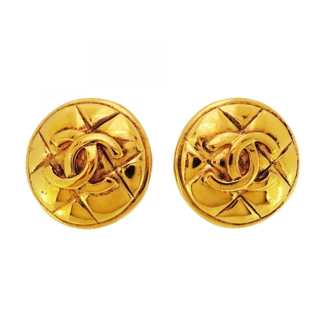 Chanel Coco Mark Matelasse Circle Earrings, GP Plated Gold, Women's, P2283822: --- Catalog ---Category: SizeSize (HxWxD): 25.50mm x 25.10mm / 1.00'' x 0.99''Category: DesignType: Clip earringsColor: GoldGender: WomenMaterial: Gold platingCategory: GeneralBrand: Chanel--- Item Li