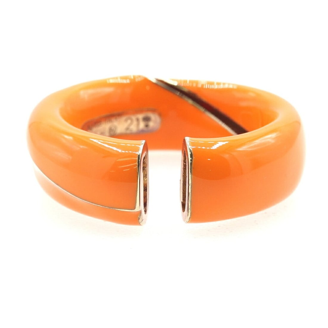 Bottega Veneta Folding Ring 707794 Orange Gold SV Sterling Silver 925 Enamel for Men and Women (1 of 11)