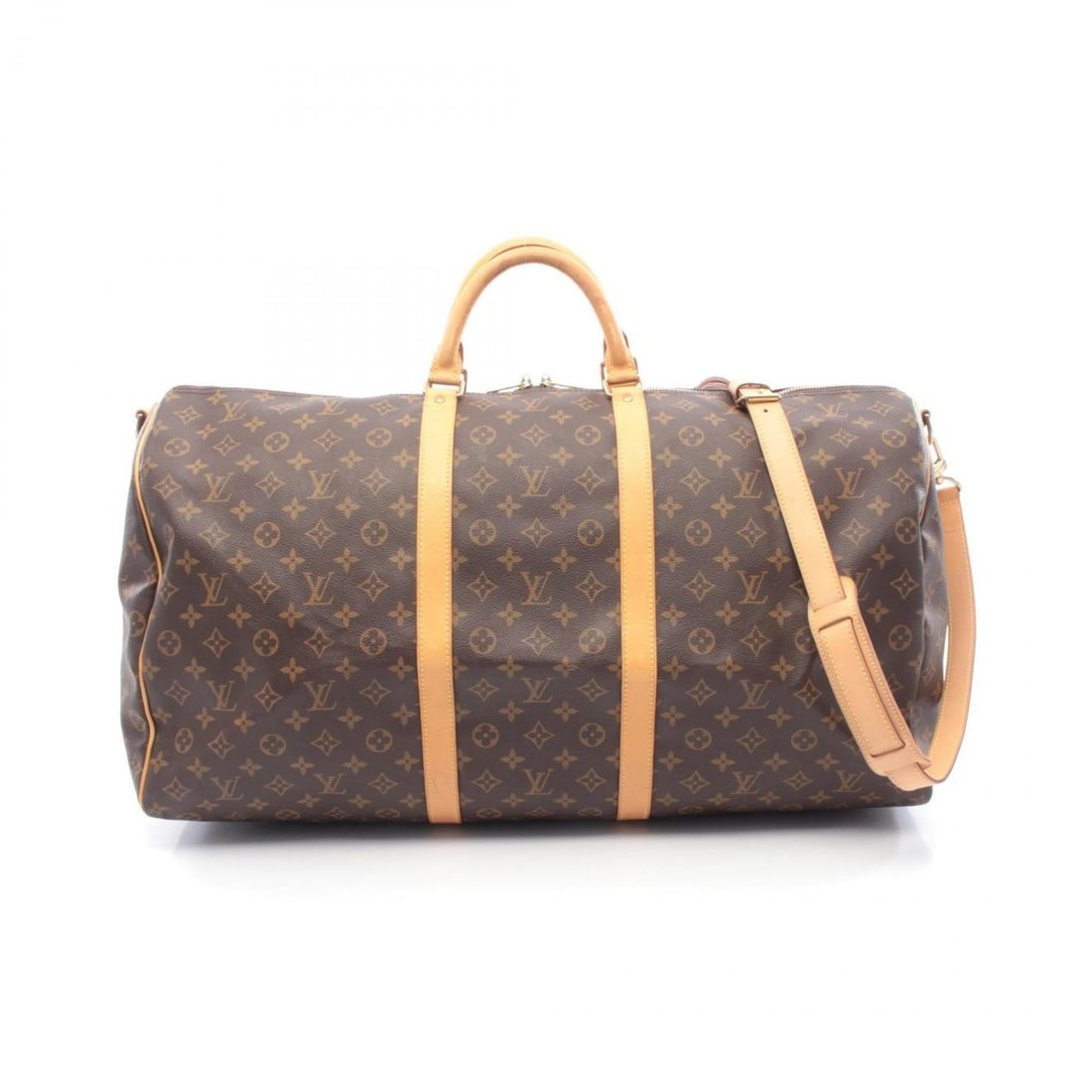 Louis Vuitton Keepall Bandouliere 60 Boston Bag, Handbag, Coated Canvas and Leather, Monogram, Men's: --- Catalog ---Category: SizeSize (HxWxD): 32cm x 60cm x 26cm / 12.59'' x 23.62'' x 10.23''Category: DesignType: Boston bagColor: BrownGender: Men,WomenMaterial: Coated canvas , PVC , Monogram , Leath