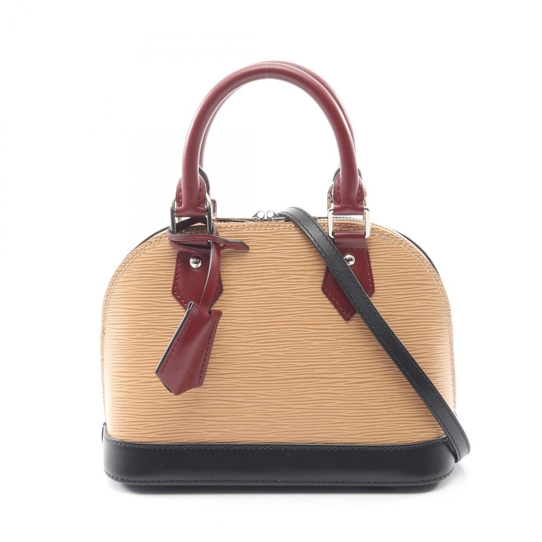 Louis Vuitton Alma BB Tricolor Handbag, Coated Canvas and Leather, Epi Women's, Beige, Bordeaux, (1 of 13)