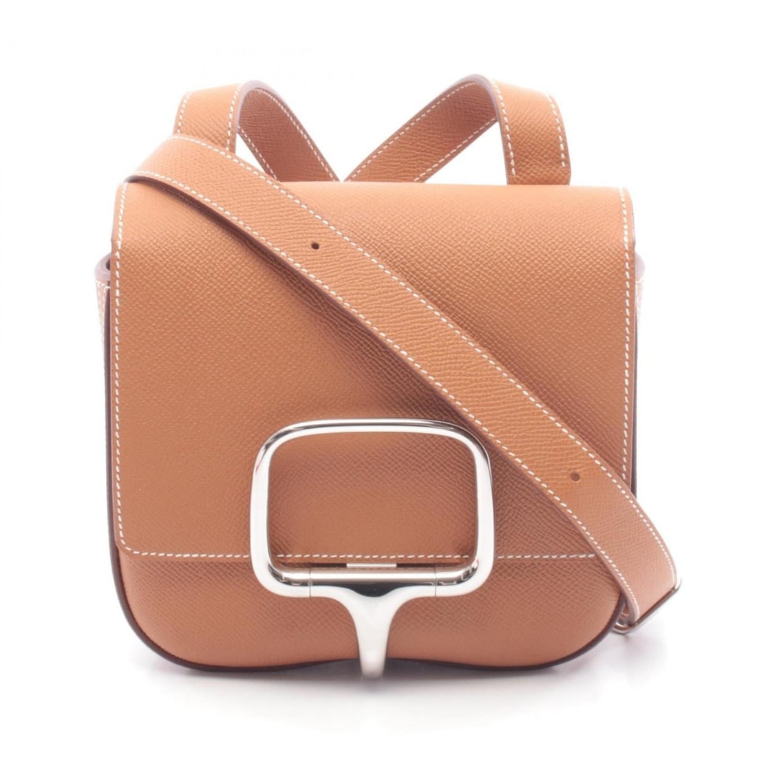 Hermes Hermès Della Cavalleria Mini Shoulder Bag/Handbag in Taurillon Clemence Leather, Brown (1 of 10)