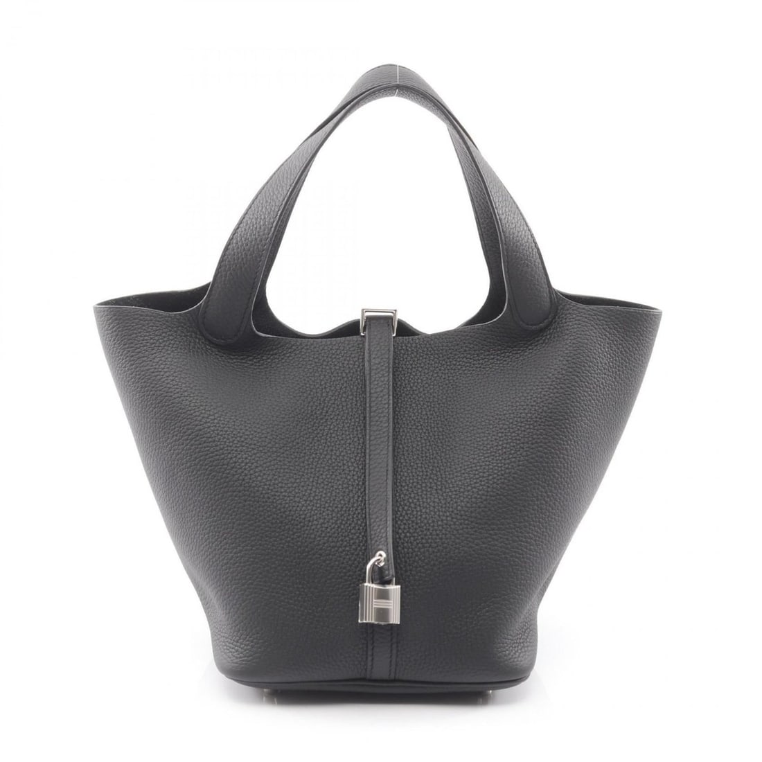 Hermes Hermès Picotin Lock MM Handbag, Taurillon Clemence Leather, Women's, Black (1 of 13)