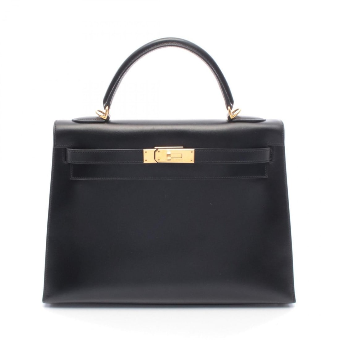 Hermes Hermès Kelly 32 handbag in calfskin box calf leather, black. (1 of 10)