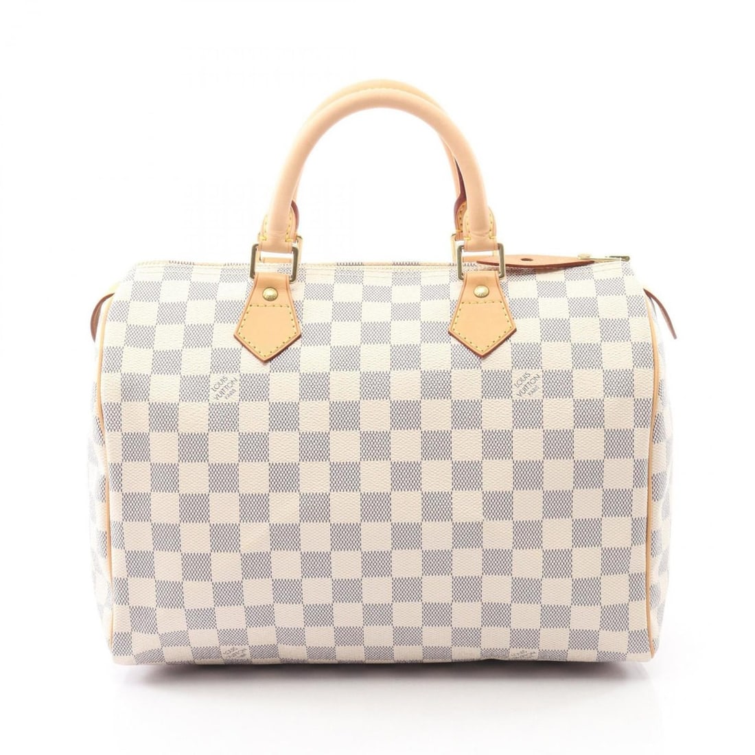 Louis Vuitton Speedy 30 Handbag, Coated Canvas and Leather with Damier Azur Pattern, Women's, White,: --- Catalog ---Category: SizeSize (HxWxD): 22cm x 30cm x 17cm / 8.66'' x 11.81'' x 6.69''Category: DesignType: HandbagColor: WhiteGender: WomenMaterial: Coated canvas , Leather Category: GeneralMPN: N