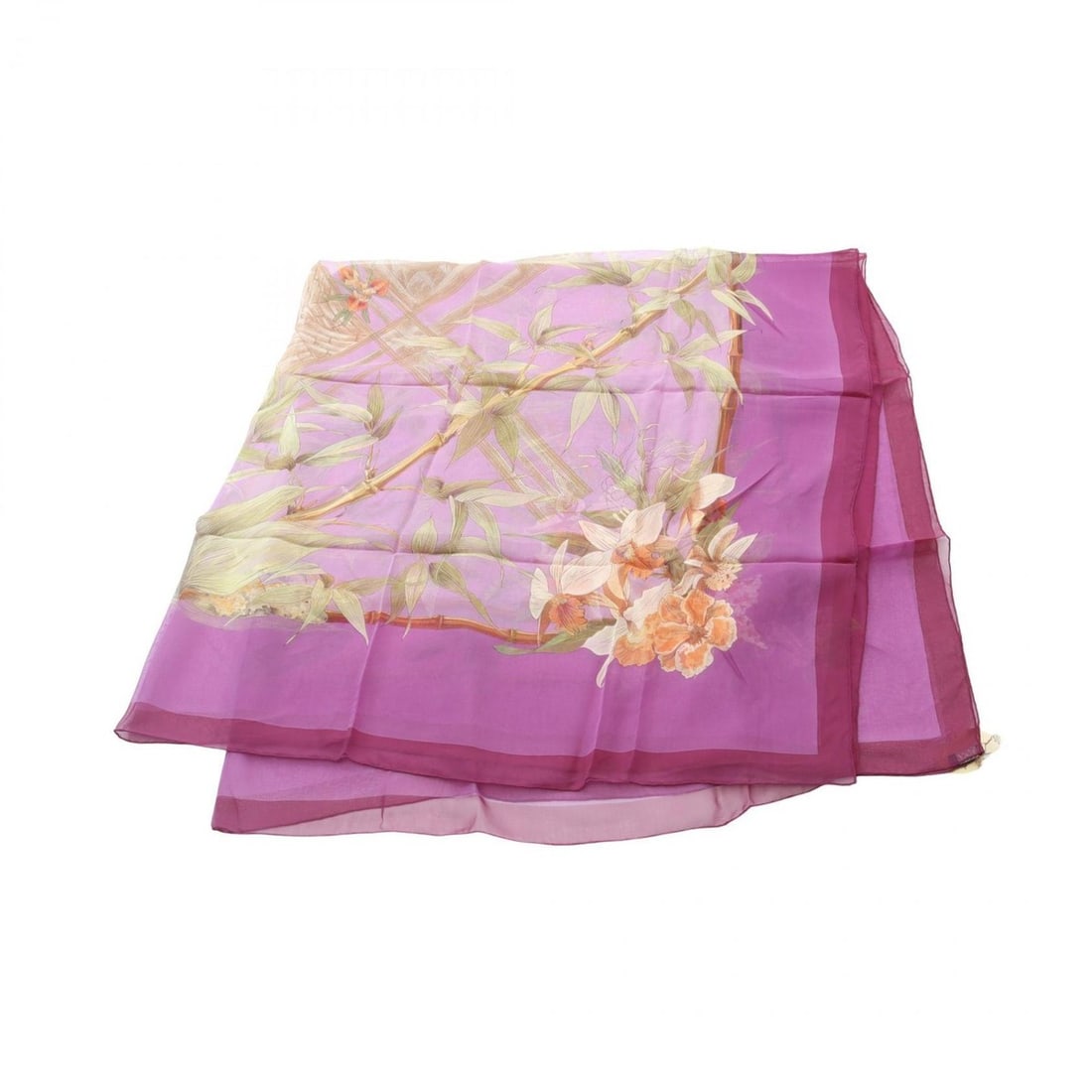 Hermes Hermès SERENITE Shawl Carré 140 Muslin Scarf/Muffler, Silk, Women's, Purple, Multicolor (1 of 16)