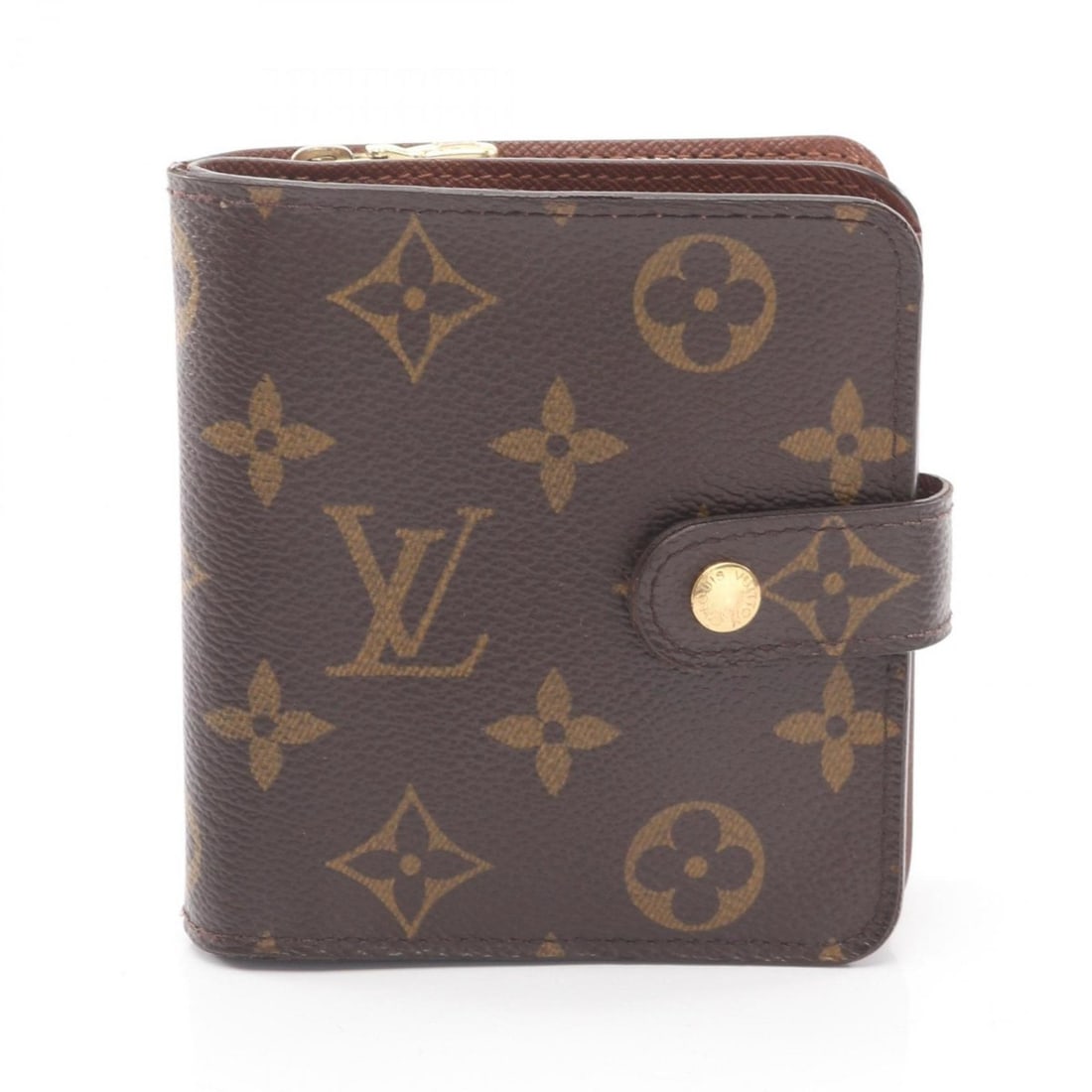 Louis Vuitton Compact Zip Bifold Wallet, Coated Canvas, Monogram, Women's, Brown, M61667 (1 of 10)