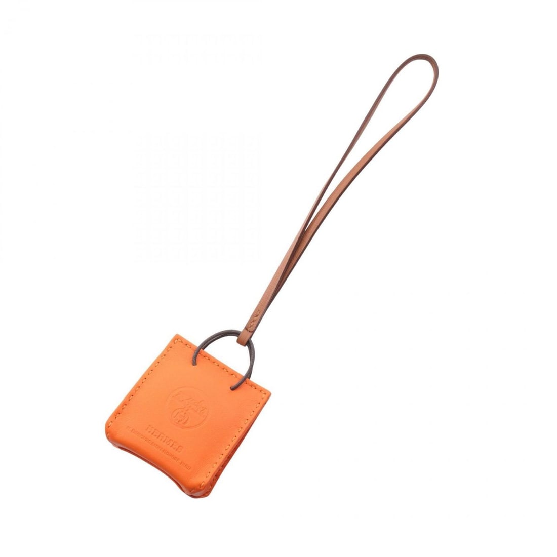 Hermes Hermès Sac Orange Charm Accessory, Leather, Anjou Milo, Swift Women's, Orange, Brown, Gold (1 of 14)