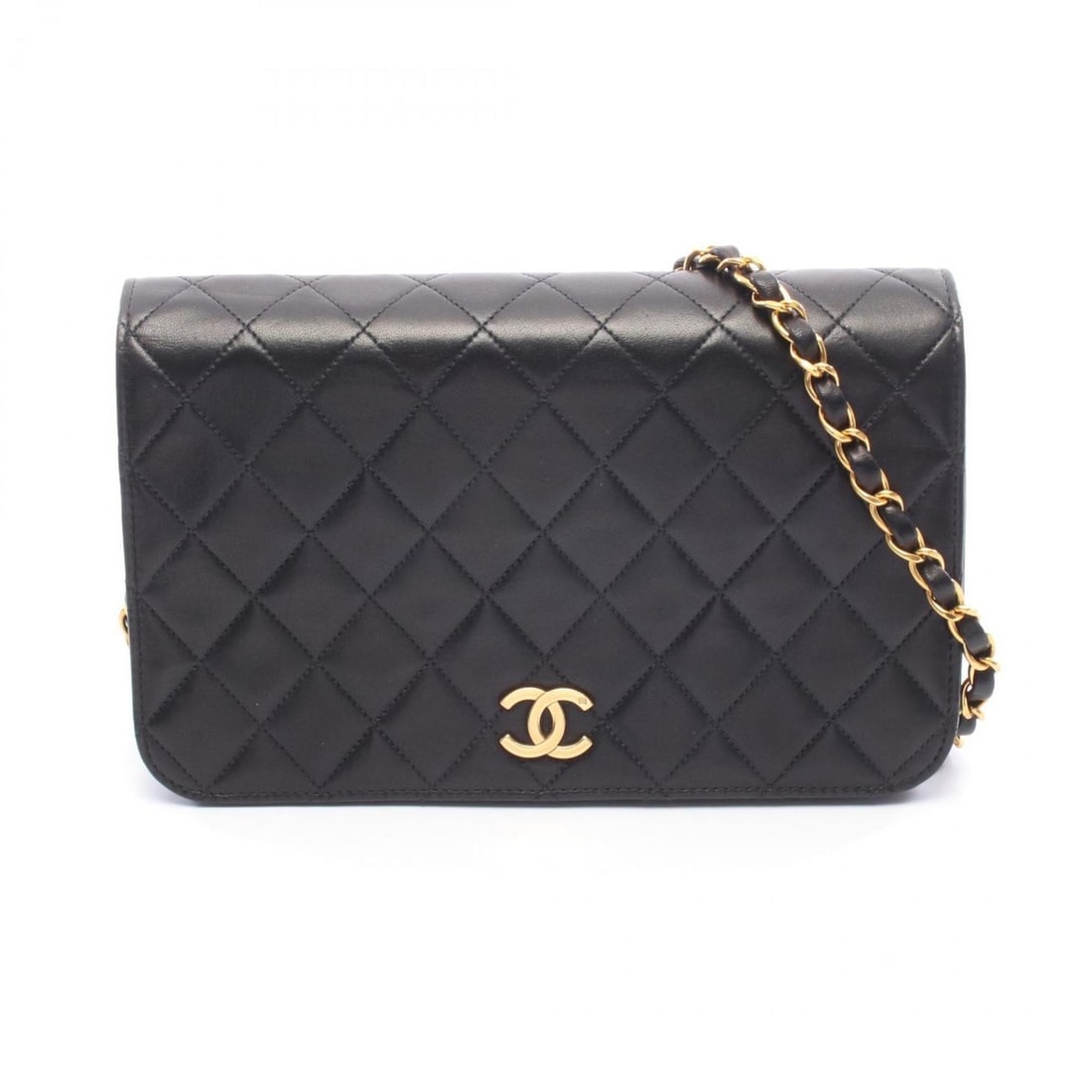 CHANEL Matelasse Full Flap Shoulder Bag/Handbag in Lambskin Leather, Black (1 of 13)