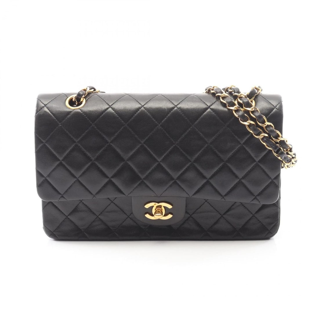 CHANEL Matelasse Double Flap Shoulder Bag/Handbag in Lambskin Leather, Black: --- Catalog ---Category: SizeSize (HxWxD): 16cm x 25cm x 6.5cm / 6.29'' x 9.84'' x 2.55''Category: DesignType: Handbag, Shoulder bagColor: BlackGender: WomenMaterial: Leather Hardware Color: GoldLeath