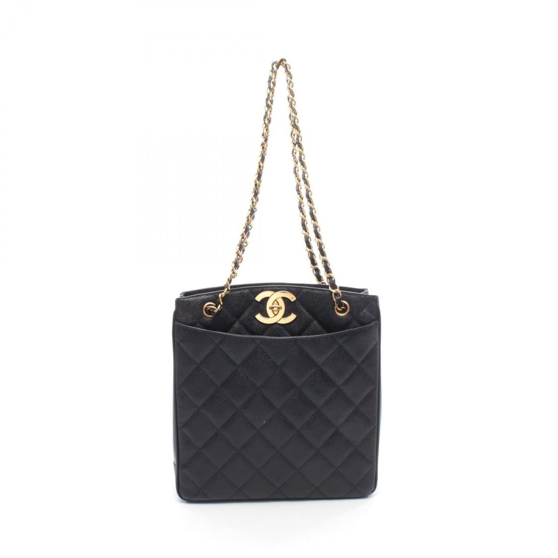 CHANEL Matelasse Tote Bag, Handbag, Leather, Grained Calfskin, Women's, Black: --- Catalog ---Category: SizeSize (HxWxD): 30cm x 28.5cm x 8cm / 11.81'' x 11.22'' x 3.14''Category: DesignType: Handbag, Tote bagColor: BlackGender: WomenMaterial: Leather Hardware Color: GoldCategor