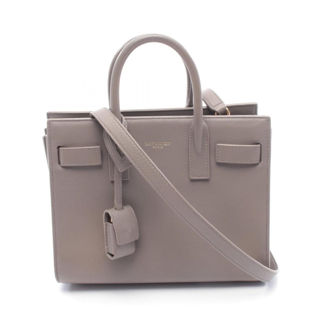 Yves Saint Laurent Saint Laurent Paris Sac de Jour Nano Handbag, Leather, Women's, Gray: --- Catalog ---Category: SizeSize (HxWxD): 17cm x 22cm x 10cm / 6.69'' x 8.66'' x 3.93''Category: DesignType: HandbagColor: GrayGender: WomenMaterial: Leather Category: GeneralBrand: Saint Laurent---