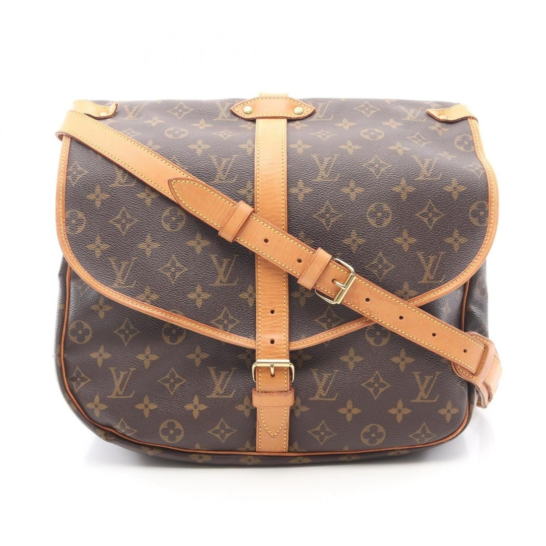 Louis Vuitton Saumur 35 Shoulder Bag/Handbag in Coated Canvas and Leather with Monogram Design,: --- Catalog ---Category: SizeSize (HxWxD): 28cm x 33cm / 11.02'' x 12.99''Category: DesignType: Handbag, Shoulder bagColor: BrownGender: WomenMaterial: Coated canvas , PVC , Monogram , Leather Categor