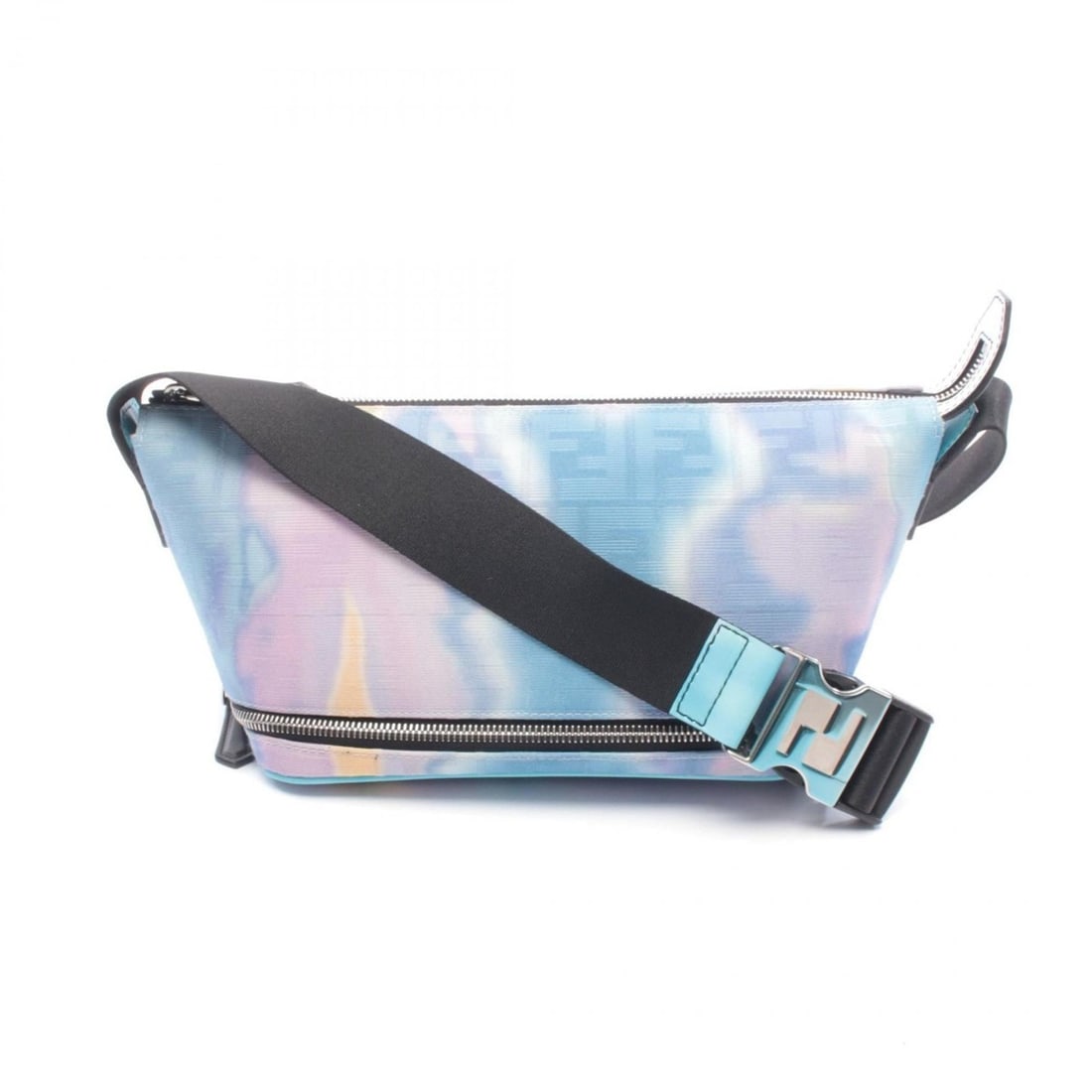 Fendi Men's Waist Bag, Body Handbag, Canvas and Leather, Blue Multicolor, 7VA526: --- Catalog ---Category: SizeSize (HxWxD): 15cm x 22cm x 14cm / 5.9'' x 8.66'' x 5.51''Category: DesignType: Fanny pack, HandbagColor: Blue, Multi-colorGender: MenMaterial: Canvas , Leather Category: