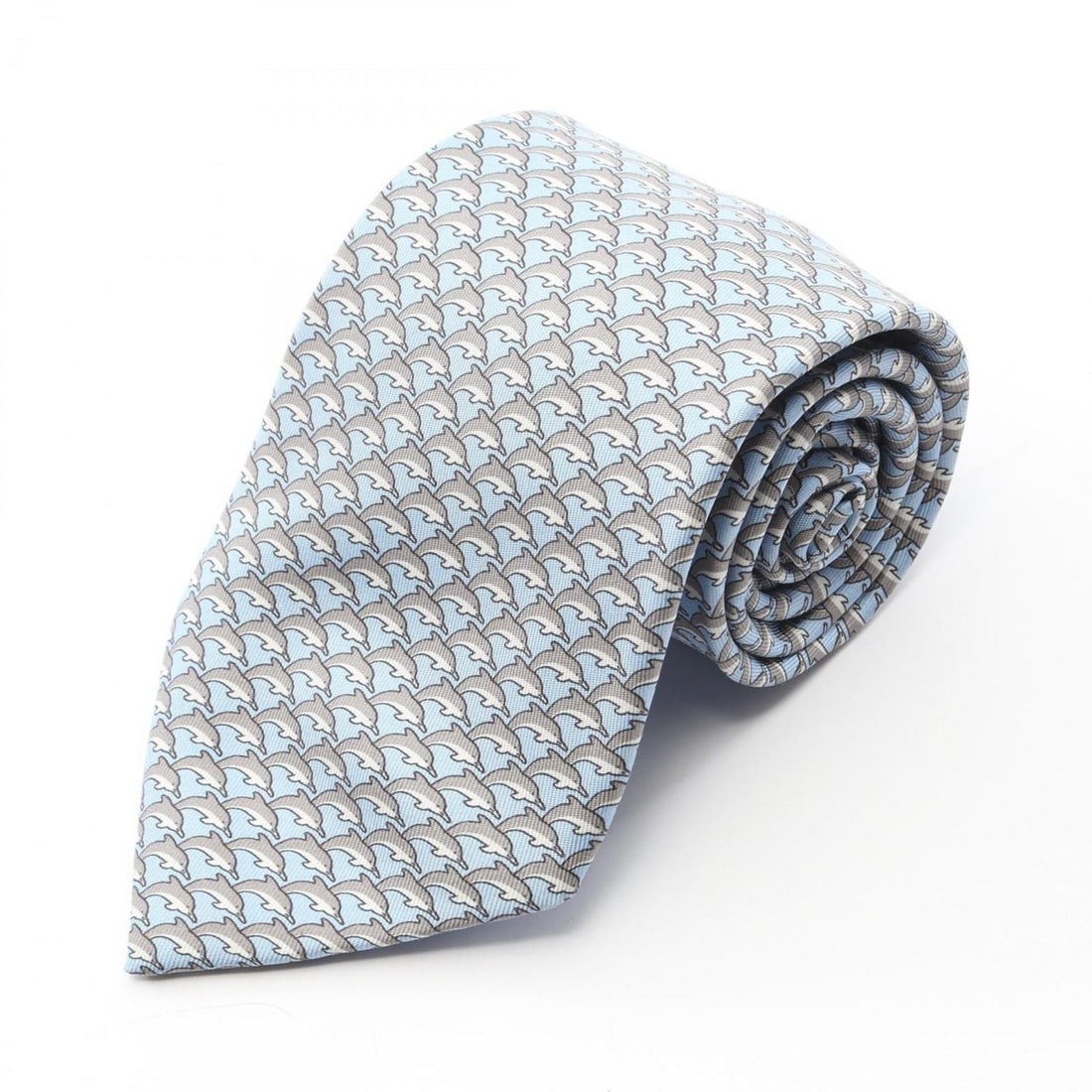 Hermes HERMES tie, silk, men's, blue and gray (1 of 16)