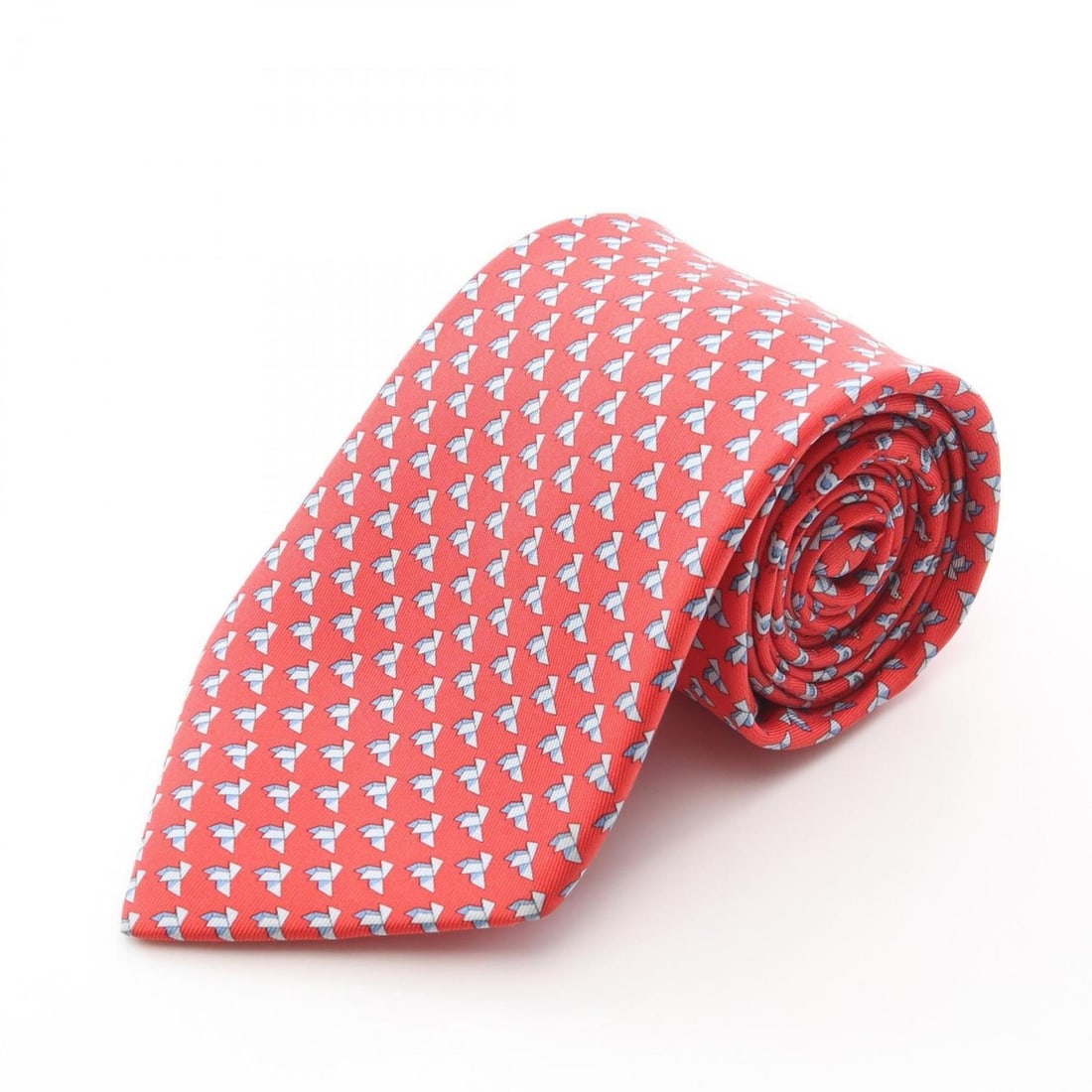 Hermes HERMES tie, silk, men's clothing, red and blue (1 of 12)