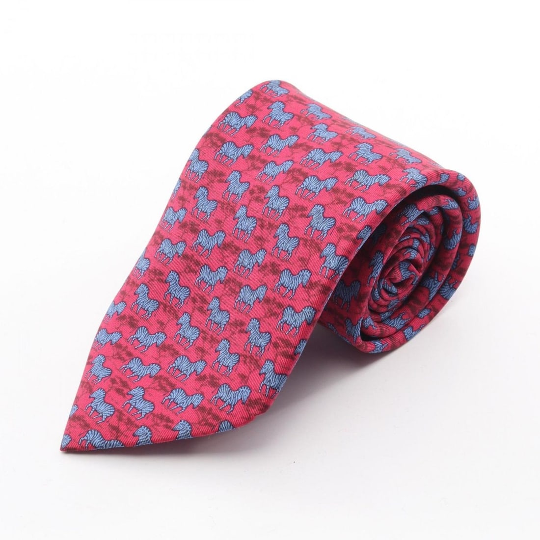 Hermès HERMES tie, silk, men's, pink and blue (1 of 19)