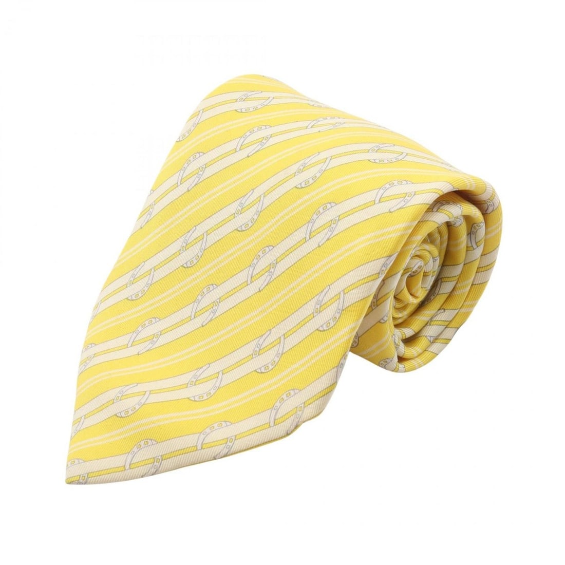 Hermes Hermès silk tie for men, yellow (1 of 12)