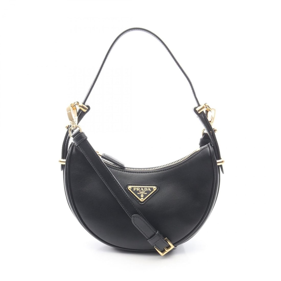 Prada Arke Mini Handbag, Leather, Women's, Black, 1BC199: --- Catalog ---Category: SizeSize (HxWxD): 11cm x 20cm x 5cm / 4.33'' x 7.87'' x 1.96''Category: DesignType: HandbagColor: BlackGender: WomenMaterial: Leather Category: GeneralMPN: 1BC199Brand: Prada-