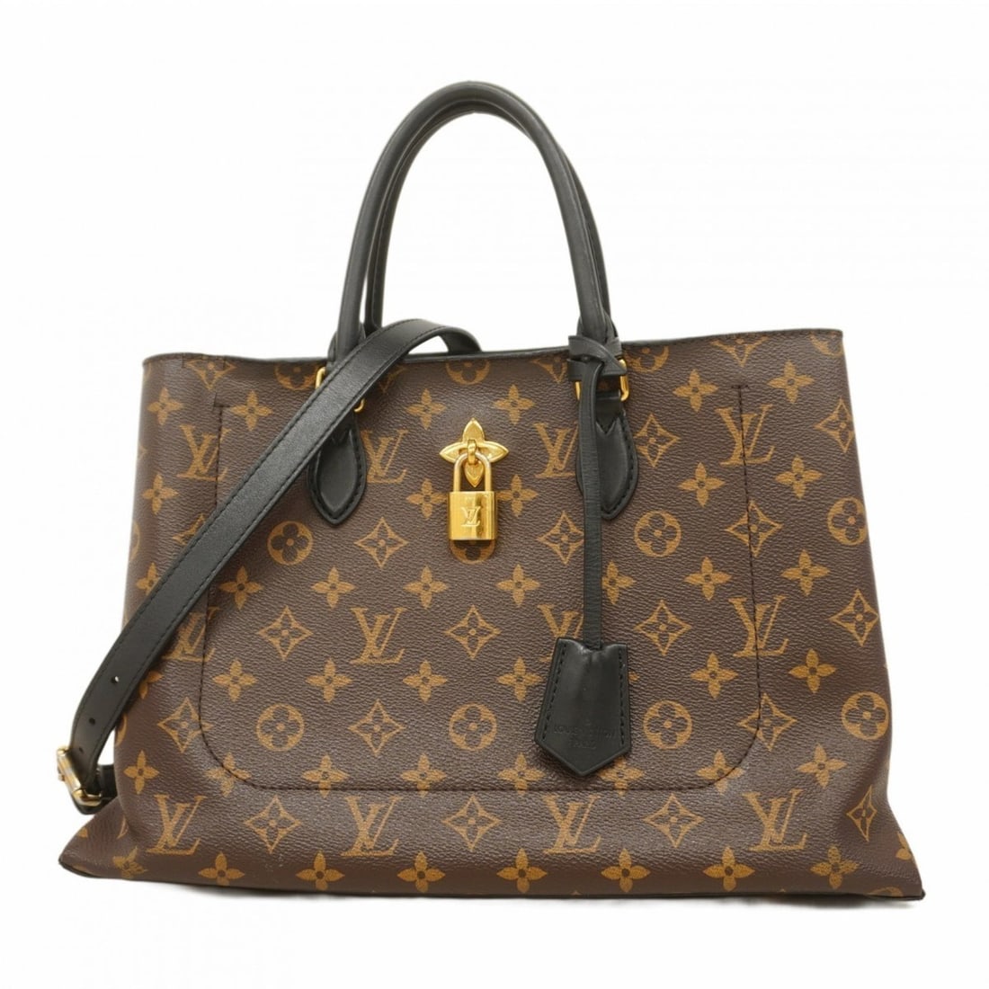 Louis Vuitton Monogram Flower Tote M43550 Brown Noir 2-Way Bag for Women (1 of 16)