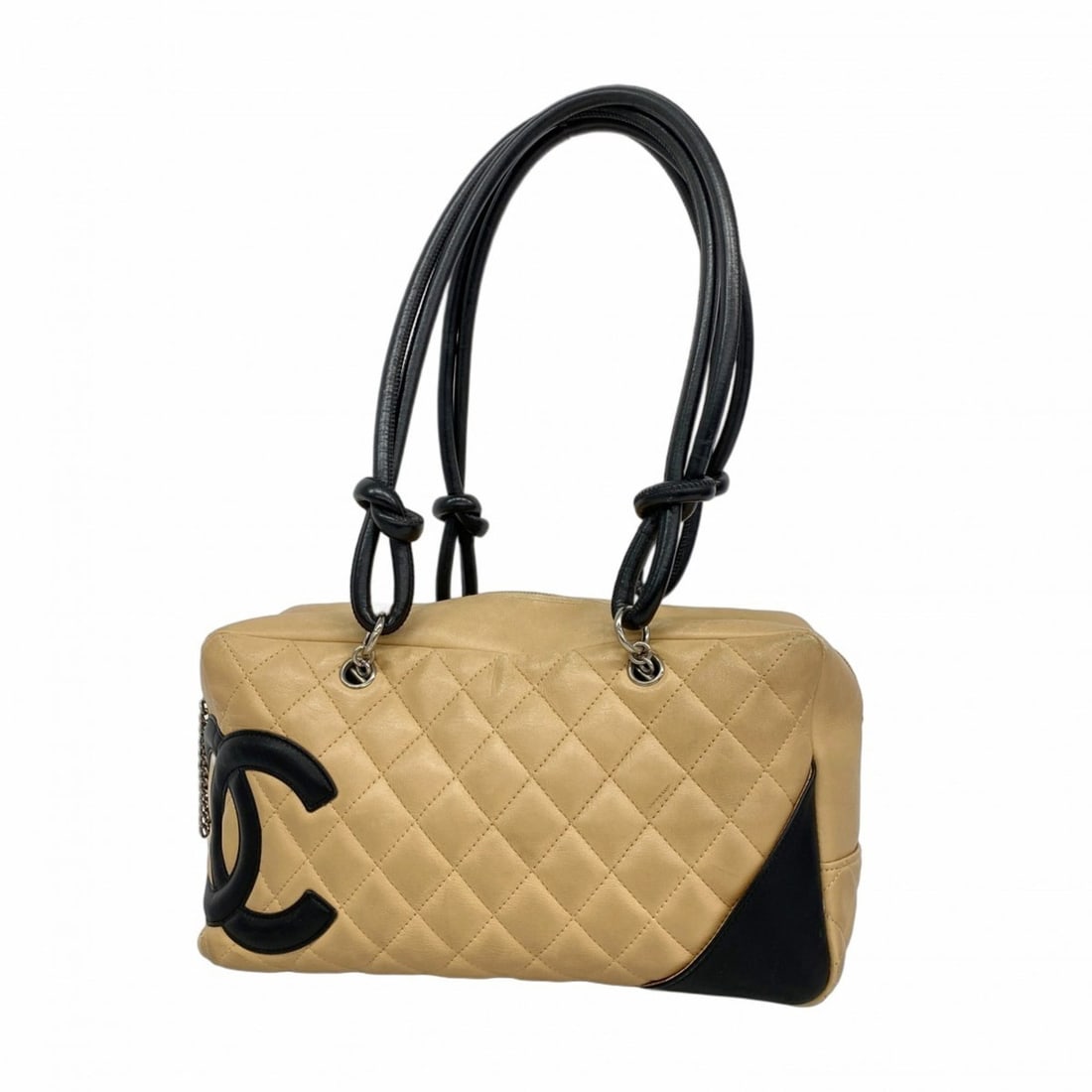 Chanel Cambon Tote Bag, Beige, Black, Women's: --- Catalog ---Category: SizeSize (HxWxD): 16cm x 27cm x 10cm / 6.29'' x 10.62'' x 3.93''Category: DesignType: Tote bagColor: Beige, BlackGender: WomenMaterial: Leather Hardware Color: SilverLeather/F