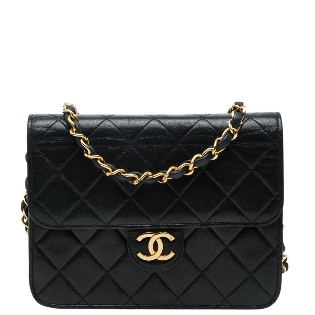 CHANEL Coco Mark Matelasse Chain Shoulder Bag in Black Lambskin for Women (1 of 17)