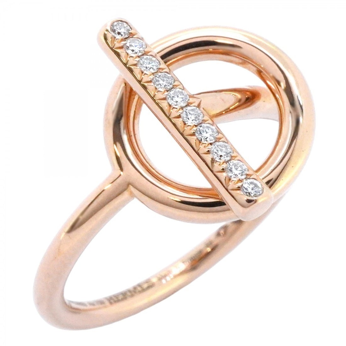 Hermes Echappé PM Ring, 18KPG Pink Gold with Diamonds, #53, Women's: --- Catalog ---Category: SizeUS Size: 6.5Brand Size: 53Category: DesignType: Band ringStone: DiamondGender: WomenMaterial: Pink gold (18K)Category: GeneralBrand: Hermes--- Item List ---Section: Condit