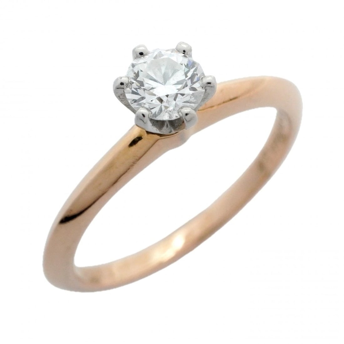 Tiffany Solitaire Ring, 1PD, 18KPG Pink Gold, Pt950 Platinum, 0.30ct Diamond, Size 8.5, Women's (1 of 17)