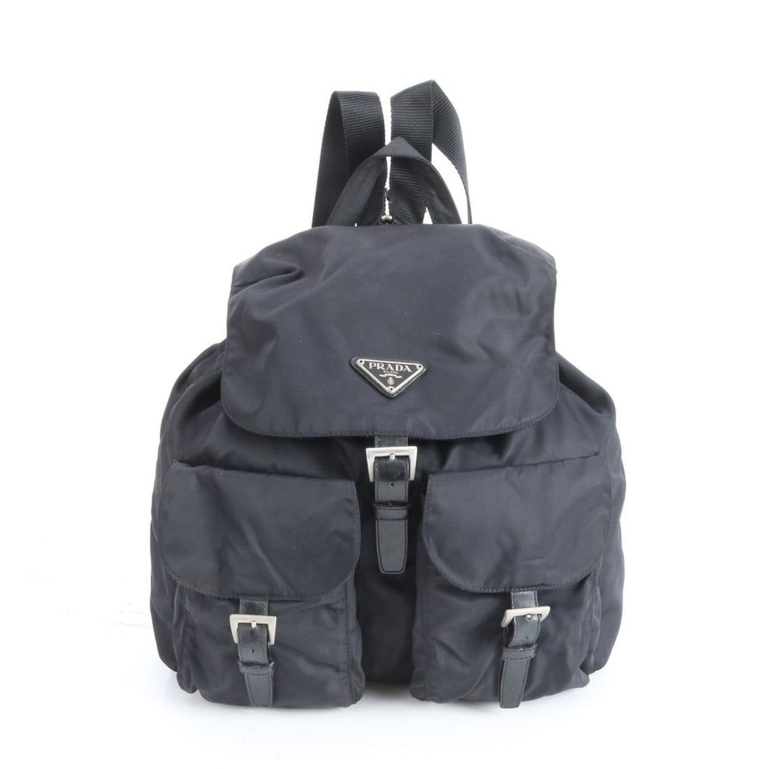 Prada Tessuto Nylon Triangle Logo Leather 2-Way Backpack/Shoulder Bag, Black, Women's: --- Catalog ---Category: SizeSize (HxWxD): 28cm x 32cm x 10cm / 11.02'' x 12.59'' x 3.93''Strap Length: 63cm / 24.8''Handle Length: 23cm / 9.05''Category: DesignType: Backpack, Shoulder bagColor: Blac