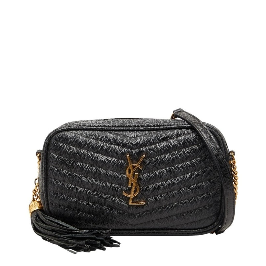Saint Laurent YSL Logo Tassel Lou Chain Shoulder Bag 618057 Black Leather Women's SAINT LAURENT (1 of 18)
