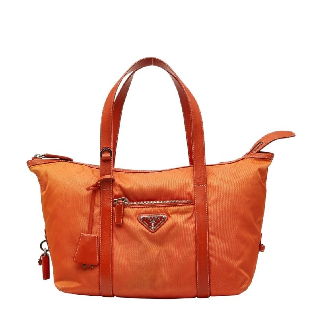 Prada Tessuto Triangle Logo Tote Bag, Handbag, BR3249, Orange, Nylon, Women's, PRADA (1 of 12)