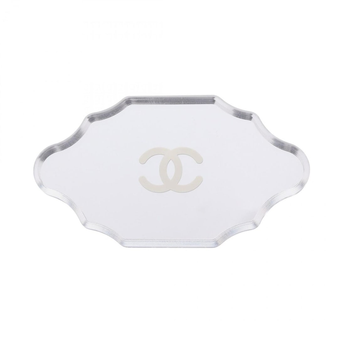 Chanel Coco Mark Mirror Brooch, Stainless Steel and Plastic, Women's, Silver (1 of 12)