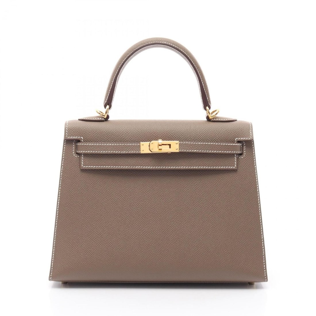 Hermes Hermès Kelly 25 handbag, leather, Epsom brown, women's, 038416CC (1 of 12)