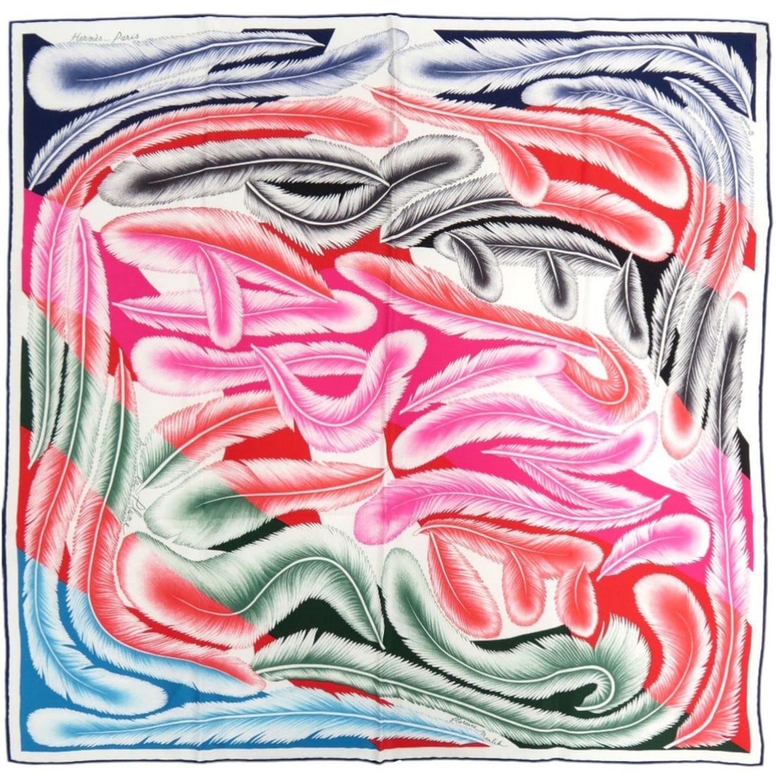 Hermès Carré 65 "A la Plume" Feather Silk Multicolor Scarf Muffler 0072 HERMES: --- Catalog ---Category: DesignType: ScarfColor: Multi-colorGender: WomenMaterial: Silk Category: GeneralBrand: HermesCountry of Origin: France--- Item List ---Section: ConditionRanking: Rank A Used -