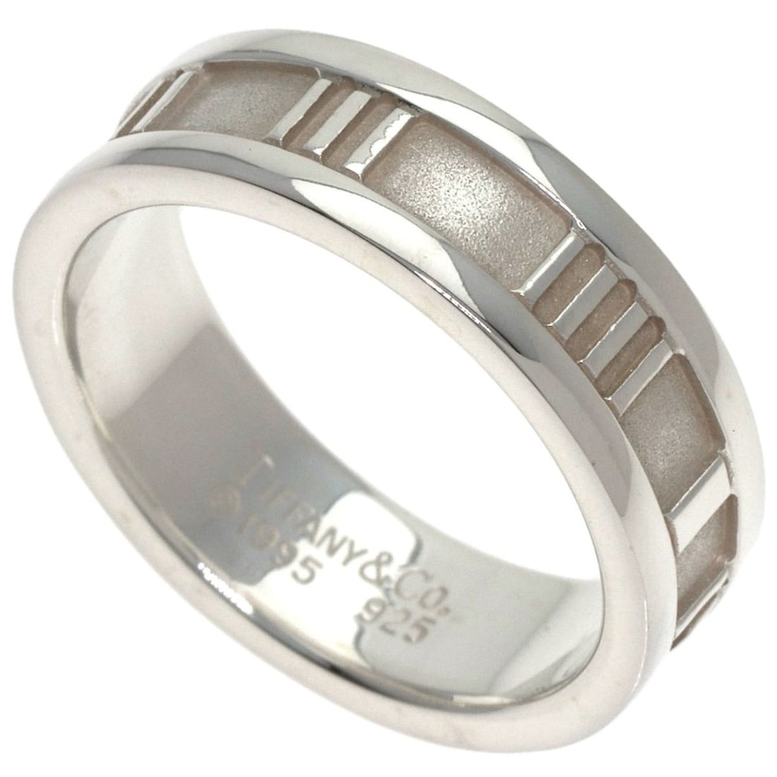 Tiffany & Co. Atlas Ring, Silver, Women's: --- Catalog ---Category: SizeWidth: 6.1mm / 0.24''Weight: 6.3g / 0.22oz.JP Size: 16US Size: 8Category: DesignType: Band ringGender: WomenMaterial: SilverCategory: GeneralLine: AtlasBrand: Tiffany--- I