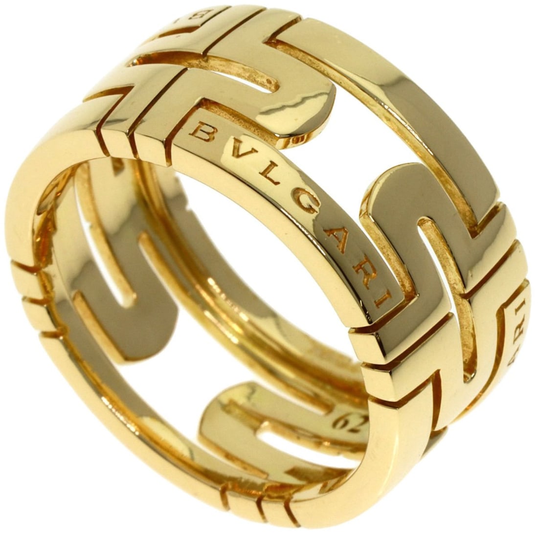 BVLGARI Parentesi Openwork Large #62 Ring, 18K Yellow Gold, Women's (1 of 16)