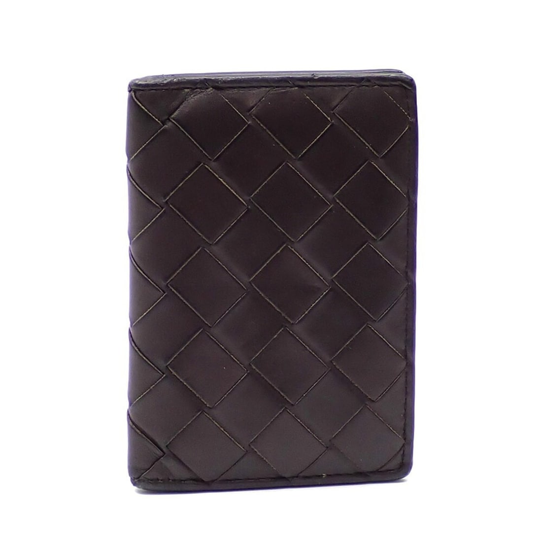 Bottega Veneta Intrecciato Men's Card Case Brown Green Leather 749417 (1 of 8)