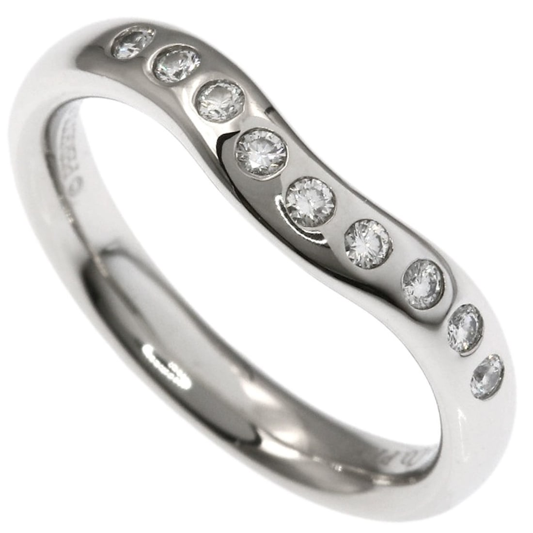 Tiffany & Co. Curved Band Diamond Ring in Platinum PT950 for Women. TIFFANY (1 of 20)