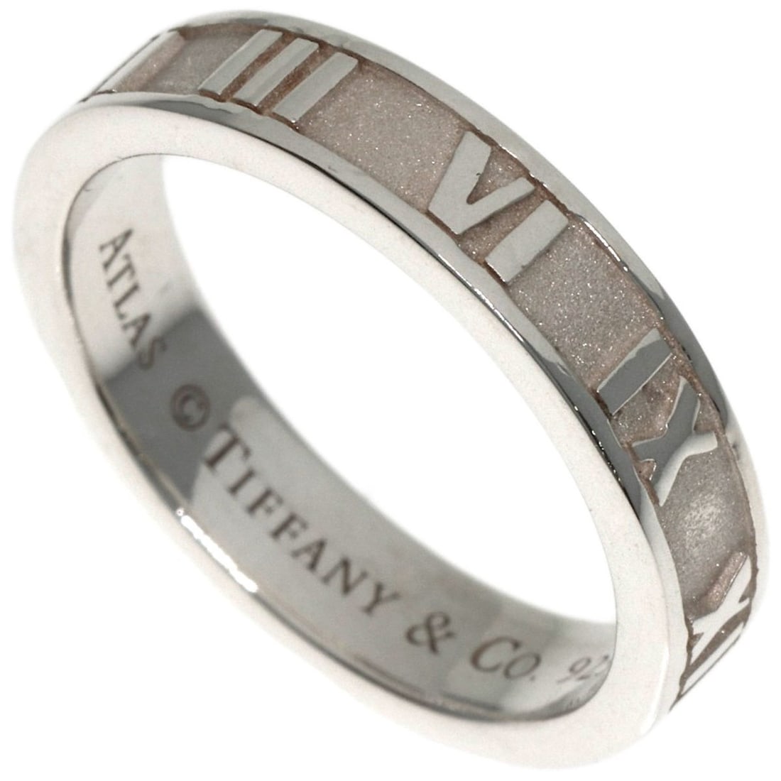 Tiffany & Co. Atlas Narrow Ring, Silver, Women's: --- Catalog ---Category: SizeJP Size: 10US Size: 5.5Category: DesignType: Band ringColor: SilverGender: WomenCategory: GeneralBrand: Tiffany--- Item List ---Section: ConditionRanking: Rank A Used - A