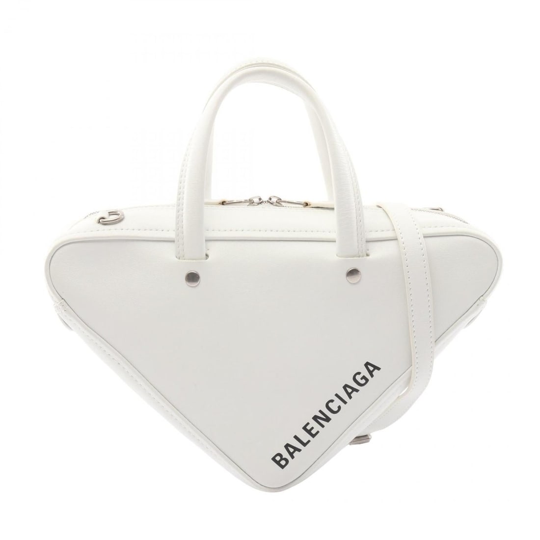 Balenciaga Triangle Duffle XS Handbag, Leather, Women's, White, 531048 (1 of 20)