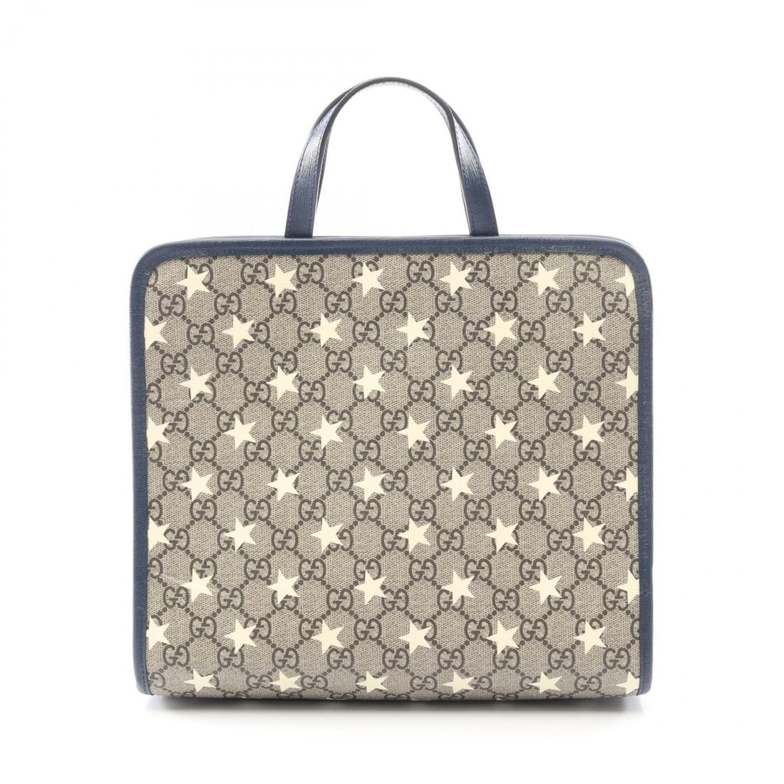 Gucci Children's GG Star Tote Bag, Coated Canvas and Leather, Women's, Beige Navy, 605614: --- Catalog ---Category: SizeSize (HxWxD): 25.5cm x 28cm x 10cm / 10.03'' x 11.02'' x 3.93''Category: DesignType: Handbag, Tote bagColor: Beige, NavyGender: WomenMaterial: Coated canvas , Leather Cate
