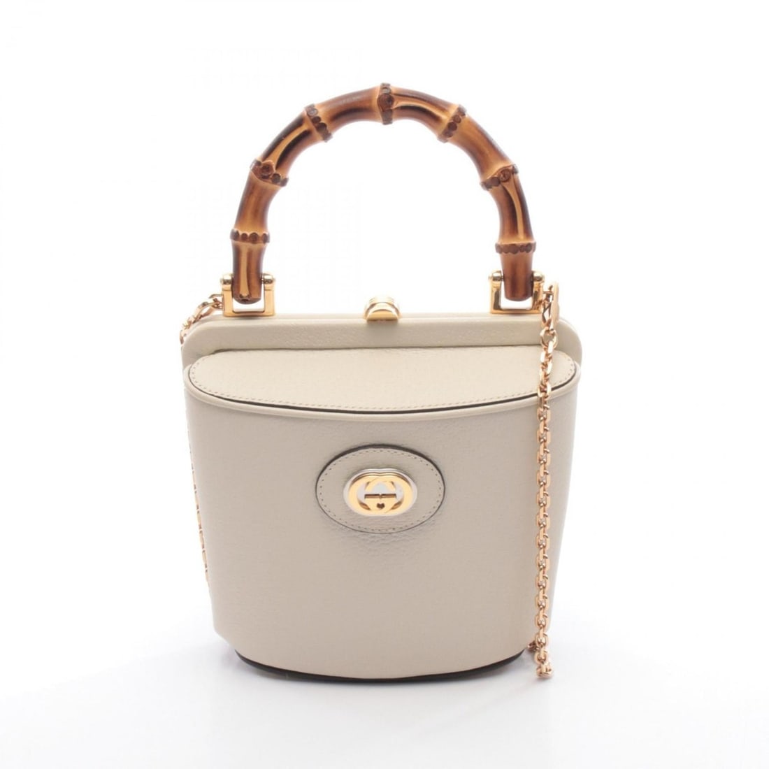 Gucci Bamboo Mini Bucket Handbag, Leather, Women's, Ivory, 016436: --- Catalog ---Category: SizeSize (HxWxD): 15cm x 14.5cm x 6cm / 5.9'' x 5.7'' x 2.36''Category: DesignType: HandbagColor: IvoryGender: WomenMaterial: Leather Category: GeneralMPN: 016436Brand: Gucci-