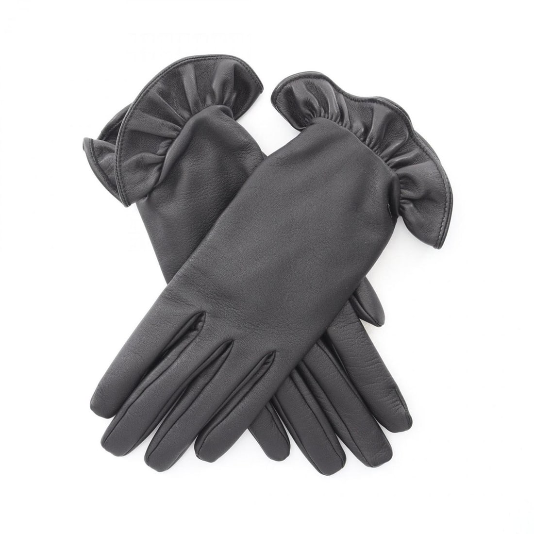 CHANEL Coco Mark Gloves, Lambskin Leather, Women's, Black (1 of 10)