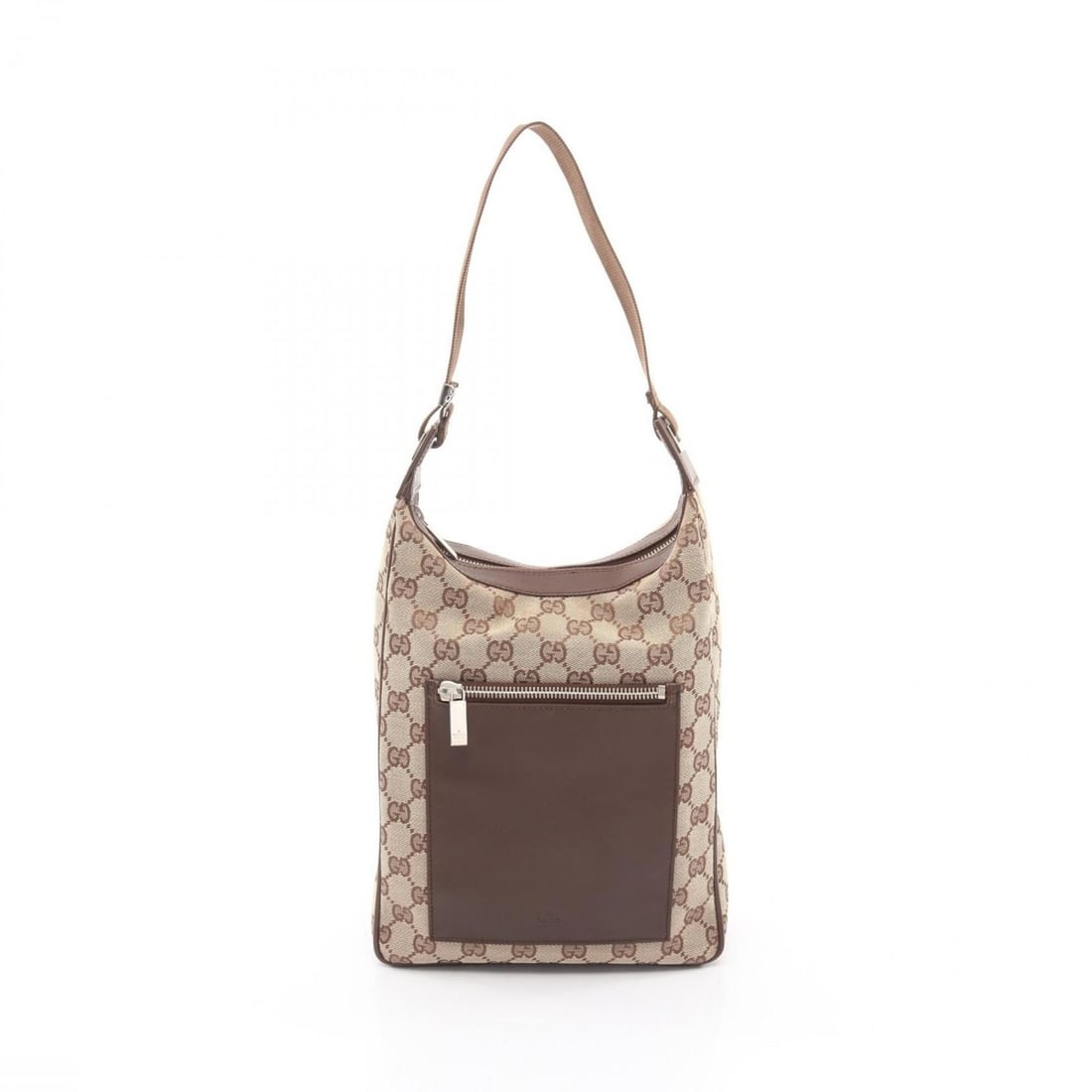 Gucci GG Canvas Shoulder Bag/Handbag, and Leather, Women's, Beige Brown, 019 0537 (1 of 10)