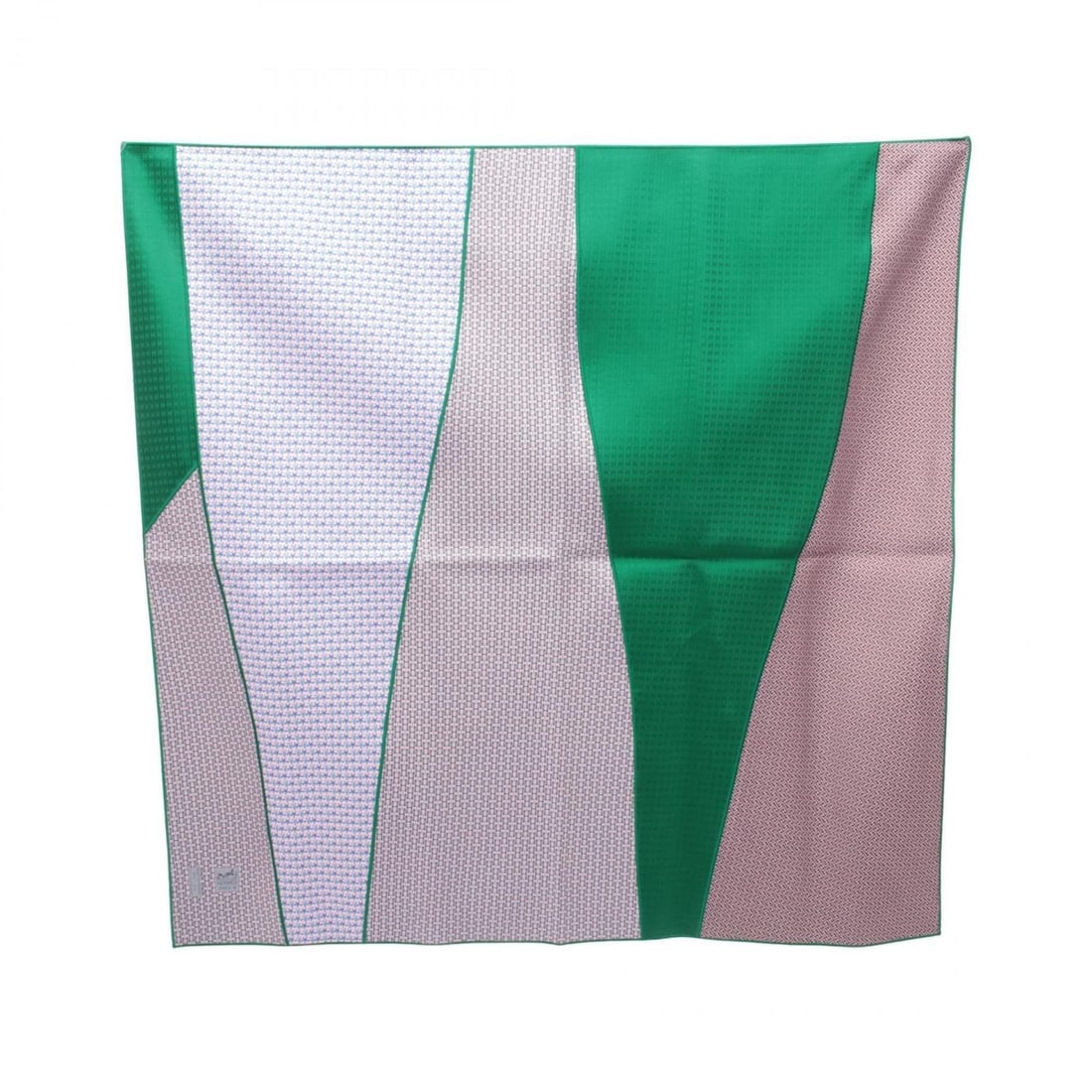 Hermes Hermès H-patterned silk scarf/muffler for women in green and multicolor. (1 of 9)