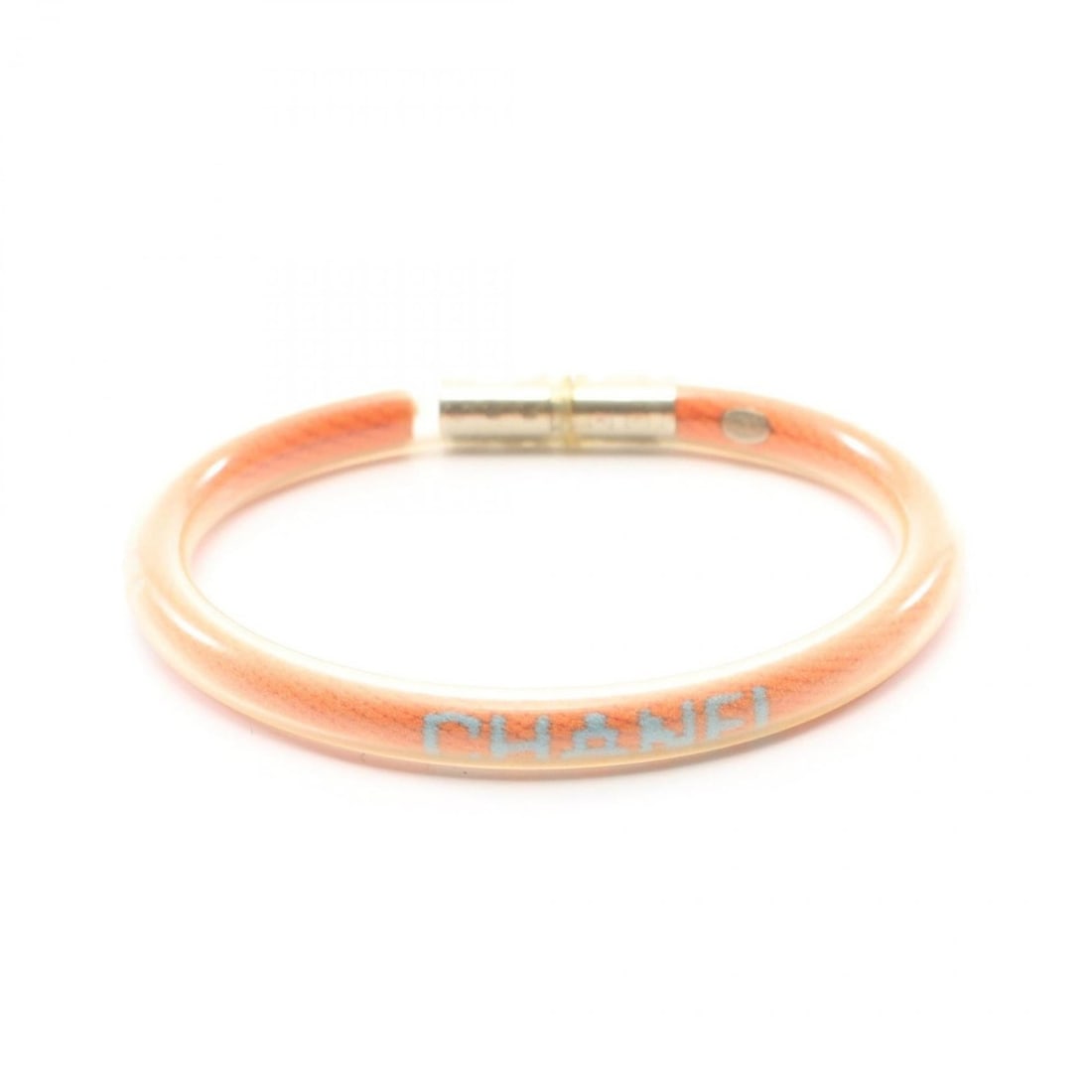 CHANEL Sport Line Logo Tube Bangle Bracelet, Rubber, Women's, Orange (1 of 20)
