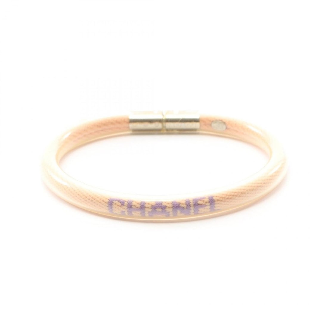 CHANEL Sport Line Logo Tube Bangle Bracelet, Rubber, Women's, Pink (1 of 17)