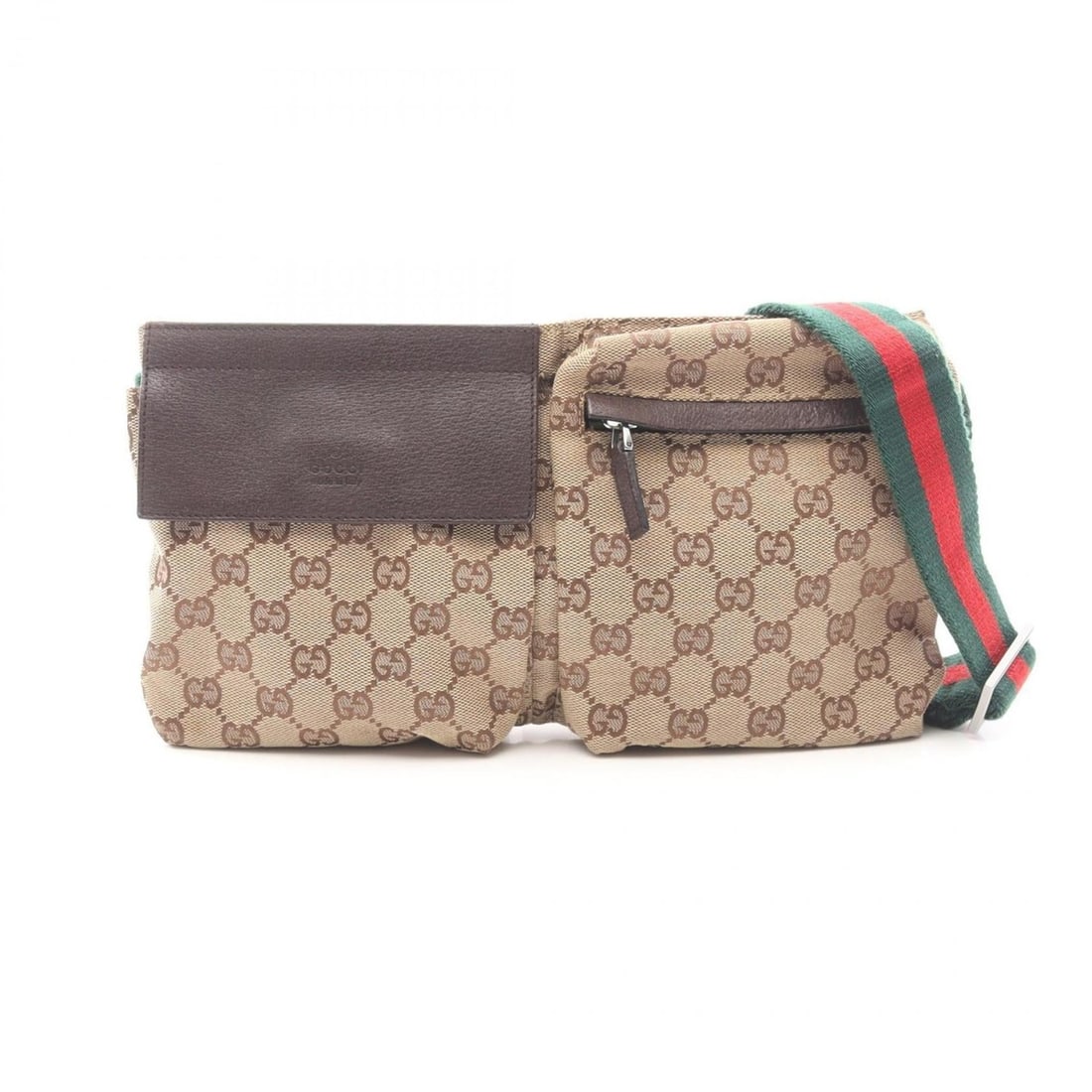 Gucci GG Canvas Sherry Line Waist Bag, Body Handbag, and Leather, Men's Women's, Beige Brown, 28566 (1 of 8)