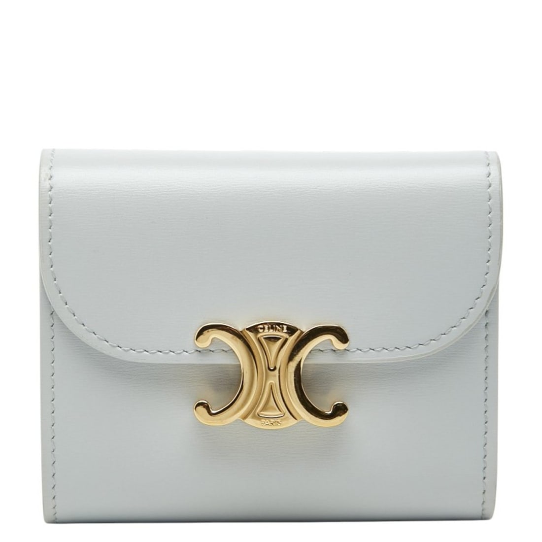 Celine Triomphe Small Flap Wallet, Tri-fold Gray Leather, Women's, CELINE (1 of 11)