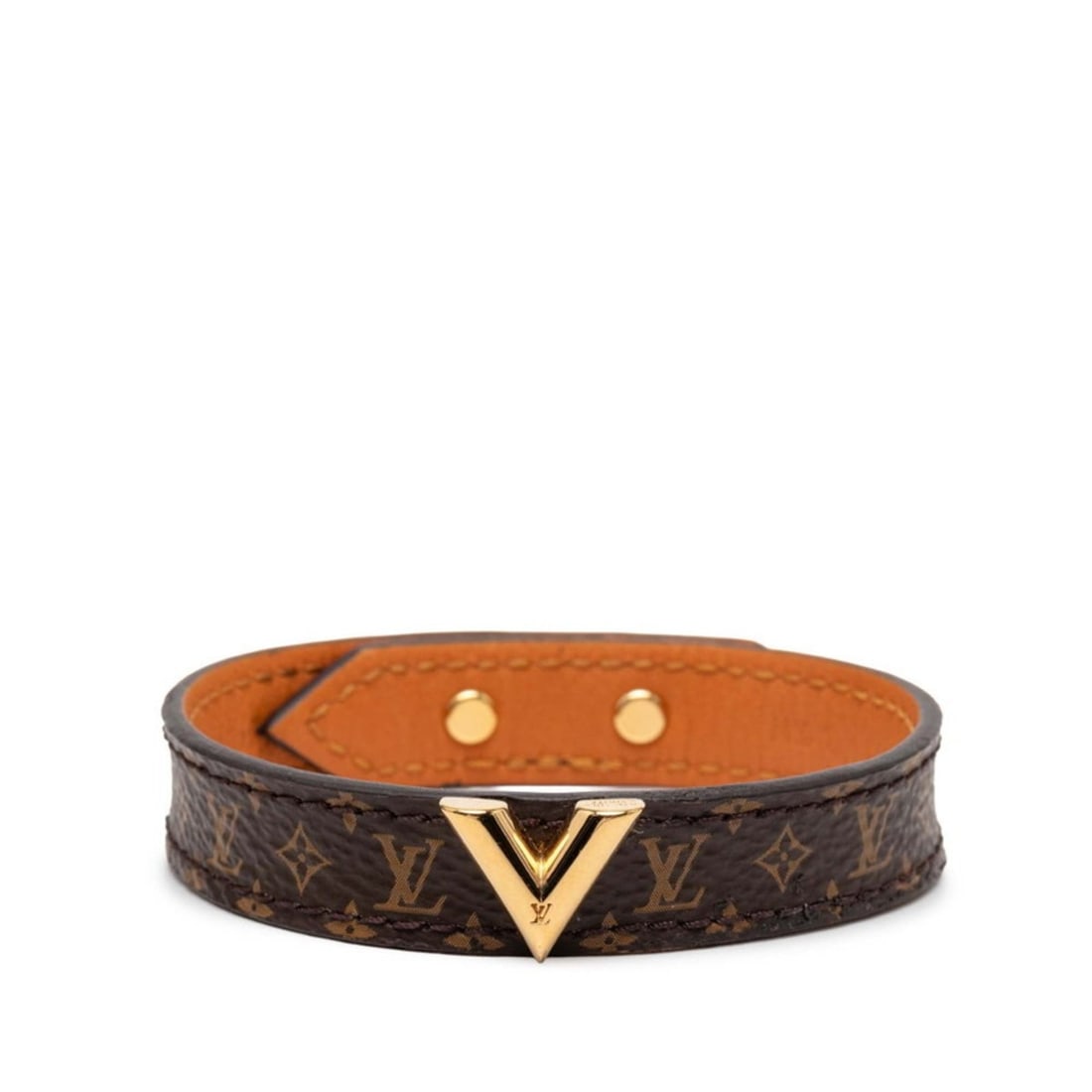 Louis Vuitton Monogram Essential V Bracelet, Size 19, M6042G, Brown Gold Plated, Women's, LOUIS: --- Catalog ---Category: SizeWidth: 16.5cm / 6.49''Category: DesignType: Charm braceletColor: Brown, MonogramGender: WomenMaterial: MonogramCategory: GeneralMPN: M6042GBrand: Louis Vuitton--- Item Lis