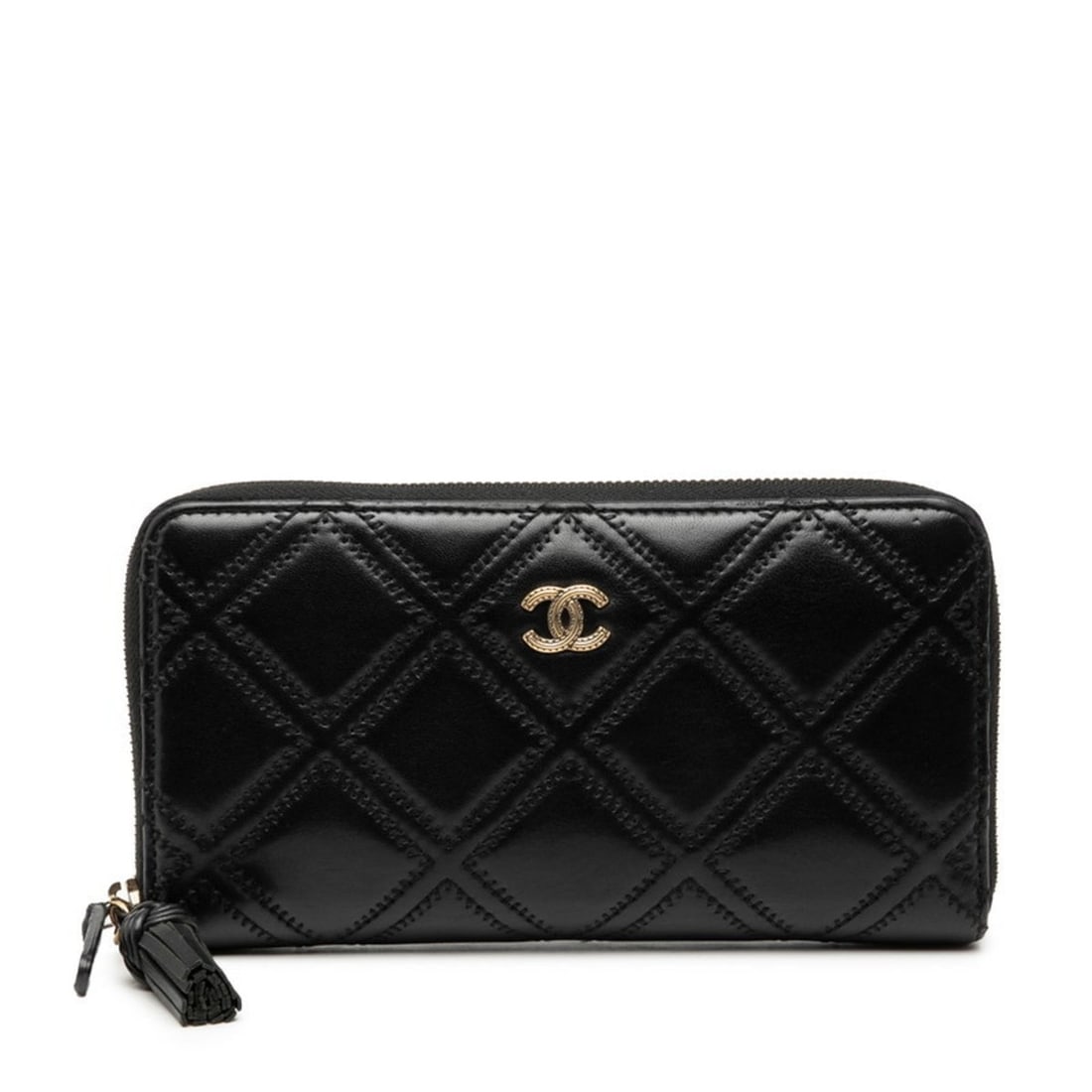 Chanel Matelasse Double Stitch Tassel Coco Mark Long Wallet Black Leather Women's CHANEL: --- Catalog ---Category: SizeSize (HxWxD): 10.5cm x 19cm x 2.5cm / 4.13'' x 7.48'' x 0.98''Category: DesignType: Coin purse/coin caseColor: BlackGender: WomenMaterial: Leather Category: GeneralBrand: